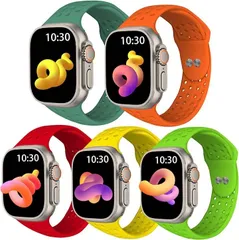 YSITUO 5本セットApple Watch バンドコンパチブル アップルウォッチ シリコン製スポーツバンド( 赤色/イエロー/アップルグリーン/オレンジ/新しいカクタス,  38mm/40mm/41mm S/M)