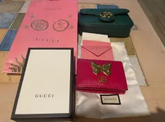 グッチ マーモント 折り財布 二つ折り GG ゴールド金具 レザー シボ ピンク 2025年最新】GUCci 財布 二つ折り ピンクの人気アイテム - メルカリ