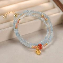 【希望の碧海】希望・勇気　アクアマリンブレスレット(ロングタイプ)