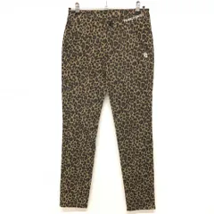 【新品】パーリーゲイツ パンツ ベージュ系×黒 レオパード ロゴ白 ストレッチ レディース 1(M) ゴルフウェア PEARLY GATESのサムネイル