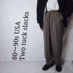 【80～90s・USA製】ツータックウールスラックス タロンジップ