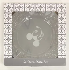 ディズニーストア プレート2枚セット ミッキー&ミニー(タイル柄)