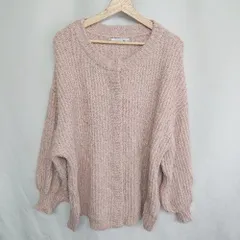 ◇ ⊇ Aunt Marie's アントマリーズ 長袖 ニットカーディガン サイズF ピンク レディース E  【1410100007783】