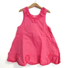 メゾピアノ ノースリーブワンピース レース トップス キッズ 女の子用 120サイズ ピンク Mezzo Piano 【中古】