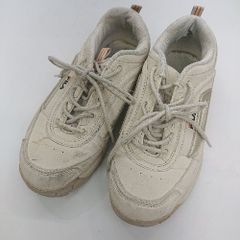 ◇ Θ FILA WSS23011-132 DISTOTER ブランドロゴ刺<!-利用不可文字-!> ローカットスニーカー サイズ24.5 ベージュ系 レディース メンズ E 【1501230000802】