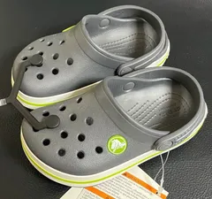 クロックス クロックバンド キッズ C8 15.5cm グレー グリーン