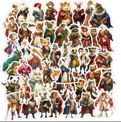 シールステッカー動物貴族おもしろユニークデコ飾り猫鳥アニメウサギカエル爬虫類虫象