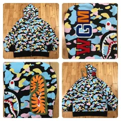 ★XL★ New multi camo シャーク パーカー cotton candy camo shark full zip hoodie エイプ ベイプ アベイシングエイプ マルチカモ