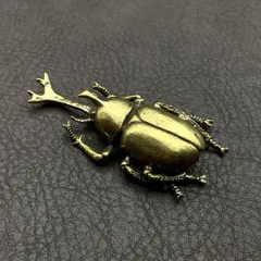 真鍮 置物 ビンテージ 風水 開運 金運 縁起物 ヴィンテージ レトロ 真鍮製 置き物 オブジェ アンティーク ハンドメイド パーツ 虫 カブトムシ 9