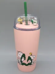 【中古】マグカップ･湯のみ 集合 ステンレスコールドカップタンブラー ピンク 473ml 「PEANUTS(SNOOPY)×スターバックスコーヒー」