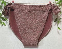 シルクふんどしパンツ　小豆色小花