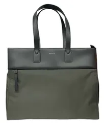 未使用 ポールスミス トートバッグ ビジネスバッグ メンズ レディース 牛革 大きめ APS502 ファスナー付 ナイロン　牛革 レザー ブラック グレー　黒 ショルダーバッグ Paul Smith APS502