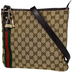 グッチ GUCCI GG柄 ショルダーバッグ シェリーライン ウェブ ショルダーバッグ GGキャンバス ブラウン 144388 レディース 【中古】