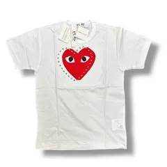 未使用品 PLAY COMME des GARCONS T-Shirt Printed Black Heart X Studs ブラックハートプリント スタッズ Tシャツ 半袖Tシャツ カットソー プレイコムデギャルソン AX-T803-051 ホワイト