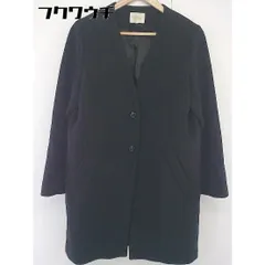 ■ ALPHA CUBIC アルファキュービック ノーカラー コート サイズ13AR ブラック レディース  【中古】 【1108060000660】