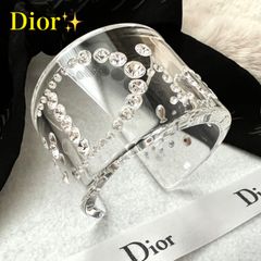 美品✨希少　 ChristianDiorバングル　ディオールバングル　クリア　ライトストーン　ブレスレット　プレゼントクリスマス　誕生日