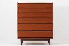 デンマーク製 6段チェスト チーク×ウェンジ材 幅90cm 北欧ビンテージ家具/DK17659