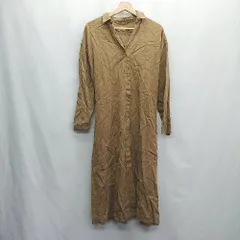 ◇ ⊇ niko and … ニコアンド 前開き 長袖 ロング ワンピース サイズ3 ブラウン レディース E  【1410100002313】