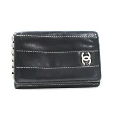 シャネル レザー キーケース 6連（2欠） ブラック ロゴ 中古 Bランク