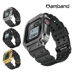 amBand (アムバンド) Moving Fortress ステンレス アップルウォッチバンド Apple Watch 45mm/44mm ケース 頑丈なメンズバンド Apple Watch Series  SE 9 8 7 6 5 4用 保護ケース 耐衝撃