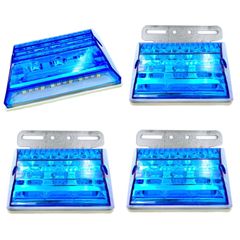 LED サイド マーカー 24V 高輝度 COB トラック デコトラ ダウン ライト ランプ 路肩灯 防水 テール アンダー ドレスアップ カスタム ブルー 4個