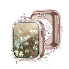 【新品】 【フルカバー保護】Puptoya アップルウォッチ 防水 カバー キラキラ Apple Watch Series 6 5 4 SE3 SE2 対応 40mm ケース 2 in 1 前後の保護 PC+ガラス素材 高透過率 装着簡単 脱落しやすい 耐 1