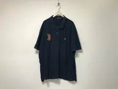 ポロラルフローレンPOLO RALPHLAURENコットンロゴ刺繍デカビッグ半袖ポロシャツメンズサーフアメカジミリタリーストリートスケーターワークビジネススーツモードゴルフドレスバイカー黒ブラック4XL