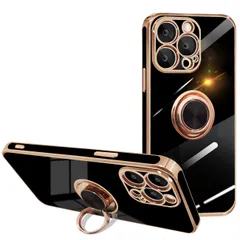 【在庫処分】iPhone 12 pro max ケース リング付き 車載ホルダー対応 携帯カバー 360°回転 スタンド機能 リング カバー アイフォン 12 pro max 耐衝撃 TPU カバー 6.7インチ用（ブラック）