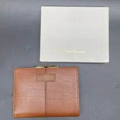 K220 未使用品 Possession ポセッション がま口 二つ折り 財布 ブラウン 高島屋購入品 箱付き