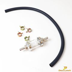 バイク 燃料フィルター ガソリンフィルター （6mm-6.5mm用） 6mmホースセット 40cm耐油ホース 品番：b299【メール便】