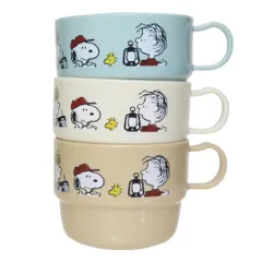 スヌーピー プラカップ コップ3個セット ENJOY WAGON ピーナッツ カミオジャパン 食器 キャラクター グッズ 