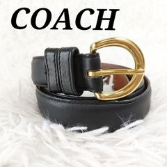 コーチ　COACH　レザー　ナローベルト　ブラック　ゴールド　モデル8400