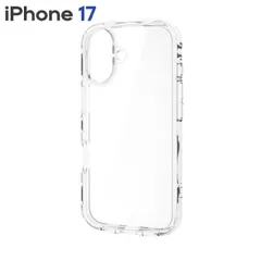 エレコム iPhone17 ケース ハイブリッド カバー 衝撃吸収 軽量 薄型 磁気吸着対応メタルステッカー付 ストラップホール付 ストラップホールシート付 TOUGH SLIM LITE クリア  【５営業日以内発送】 【ゆうパケットにて発送】