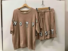 GELATO PIQUE HOMME ジェラートピケ スヌーピー ルームウェア ジャガード プルオーバーセットアップ ベージュ L 