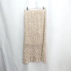 ◇ ◎ ⊇ LOWRYS FARM ローリーズファーム かぎ編みニット ロング タイト スカート サイズF ブラウン系 レディース E  【1412090030499】