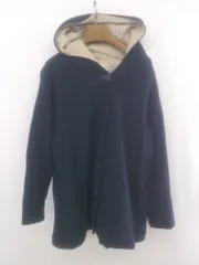 ◇ Samansa Mos2 サマンサ モスモス ウール100% フーディー 長袖 コート サイズM ダークネイビー レディース P  【1302210007954】