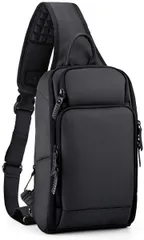 ロキリフ ボディバッグ 防水 多機能 大容量 USBポート付 ショルダーバッグ B5サイズ タブレット収納可 メンズ ビジネス 斜め掛け 黒 黒色(1.防水大容量タイプ)