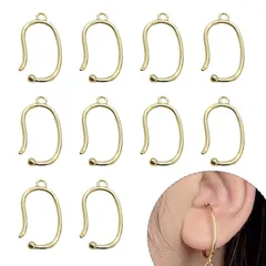 YUWENW イヤーカフ イヤリング イヤーカフパーツ アレルギー対応 手芸 アクセサリー 部品 DIYイヤーフックパーツ ゴールド 10個入り