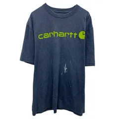 Carhartt プリントTシャツ L ネイビー系 カーハート プルオーバー ビッグプリント カットソー 古着卸 アメリカ仕入 a704-5831