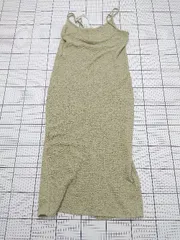 ◇ ⊂美品 H&M エイチアンドエム シンプル 夏 ノースリーブ ロング キャミワンピース サイズL グリーン系 レディース E  【1508260031509】