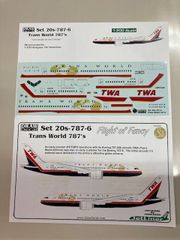 DRAWデカール #20-787-6 トランスワールド航空 787 1/200 スケールデカール