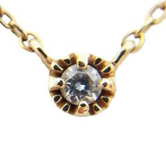 エテ ete １P ネックレス ダイヤモンド 0.02ct K10 0.8g ゴールド【中古】