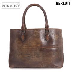 ベルルッティ Berluti カリグラフィ スクリット トゥジュール トート バッグ ヴェネチアレザー ブラウン シルバー 金具 90290078
