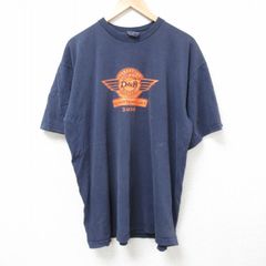 XL/古着 半袖 ビンテージ Tシャツ メンズ 00s D&B4 大きいサイズ コットン クルーネック 紺 ネイビー 25jul07 中古