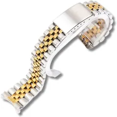 B　al　H(ビイエイエルエイチ) 時計 ベルト 時計バンド 多数のメーカーに対応 ジュビリーブレス 5連(シルバー/ゴールド,  20mm)