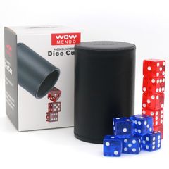 【特価商品】サイコロ 練習用カップ サイコロカップ 10個セット ダイスセット 19mm ダイスカップ レザー だいすすたっきんぐ (黒い) ダイススタッキング