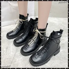 厚底 ショートブーツ レディース 裏起毛カッコいい レースアップ ブーツ 履きやすい 編み上げ 美脚ブーツ 秋冬 カジュアルショートブーツ内ボア ストリート大人ミドルブーツ韓国風 ショートブーツ 黒 ワークブーツお洒落