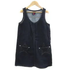 エックスガール x-girl デニムジャンパースカート ワンピース ミニ丈 ノースリーブ ラウンドネック 1 インディゴ /YS14