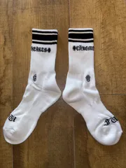 CHROME HEARTS クロムハーツ Socks ソックス 靴下 白 ホワイト 黒 ブラック ライン ボーダー Mサイズ 新品未使用