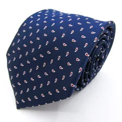 クリケット ブランド ネクタイ ペイズリー 小紋柄 幾何学模様 シルク PO メンズ ネイビー CRICKET 【中古】